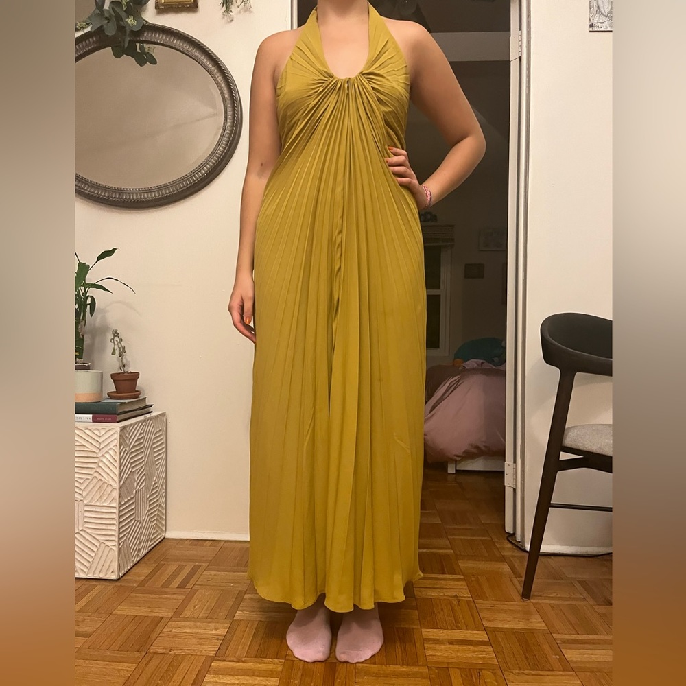 By Anthropologie Pleated Halter Midi Dress